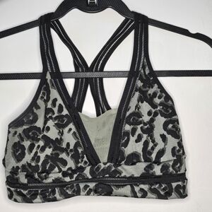 Stylish Black and Light Green Women's Sports Bra